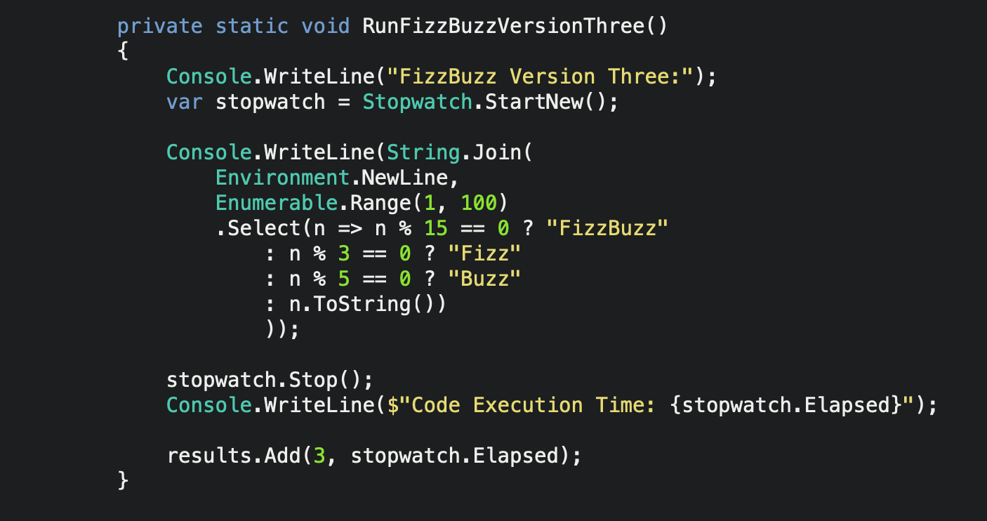 FizzBuzz Version 3 in C# .Net Core
