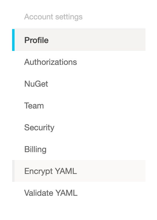 Appveyor Continuous Integration - Encrypt YAML