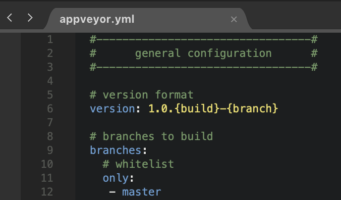 Appveyor Continuous Integration - YAML