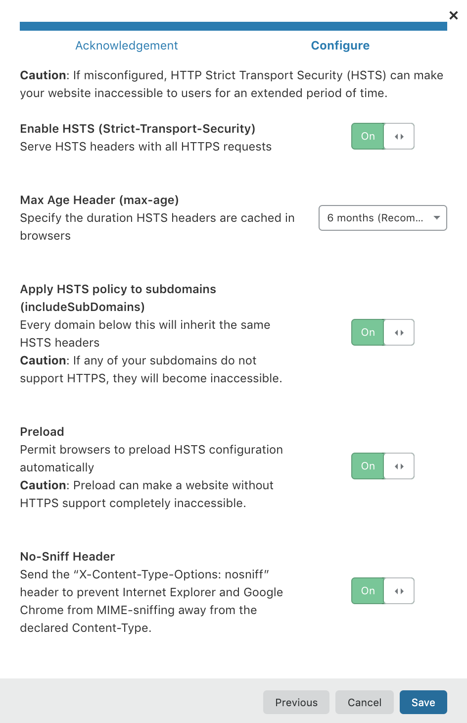Cloudflare Protection - HSTS Configuration