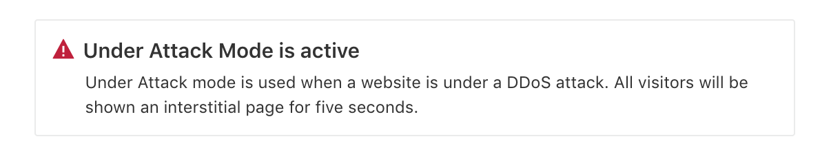 Cloudflare Protection - Under Attack Mode