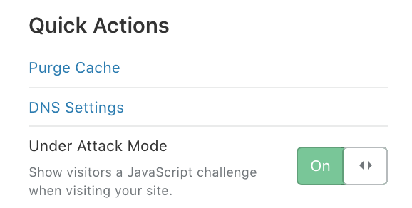 Cloudflare Protection - Under Attack Mode On