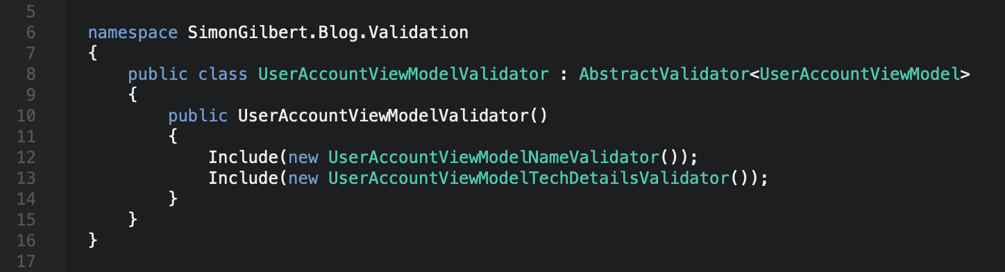 C# ASP.Net MVC Core - Fluent Validation View Model Validator