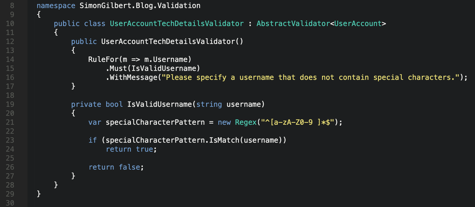 C# .Net Core FluentValidation - Validator Chaining
