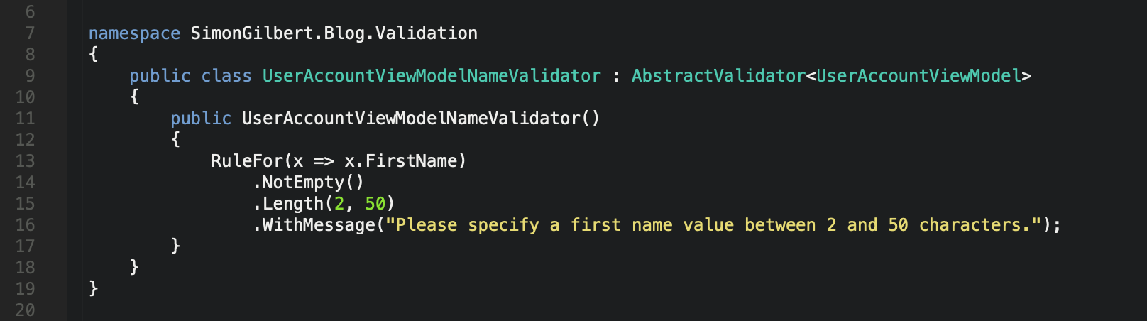C# ASP.Net MVC Core - Fluent Validation Abstract Validator