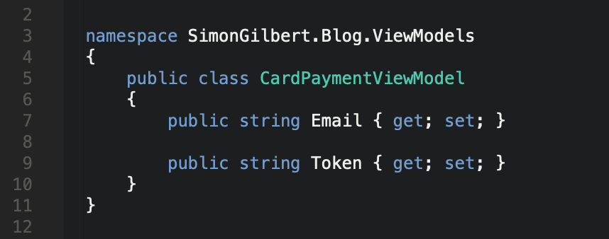 C# ASP.Net MVC Core - Stripe View Model