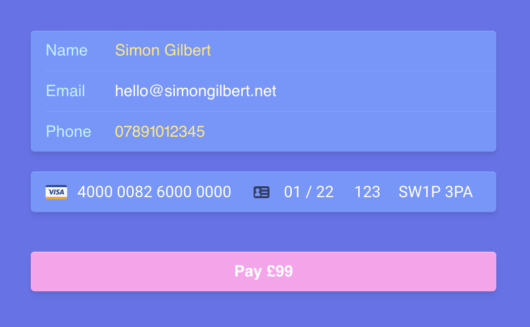 C# ASP.Net MVC Core - Stripe Valid Payment Details