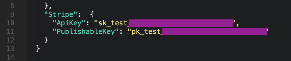C# ASP.Net MVC Core - Stripe API Keys