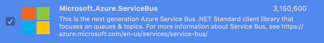 Microsoft Azure Service Bus - Nuget Package