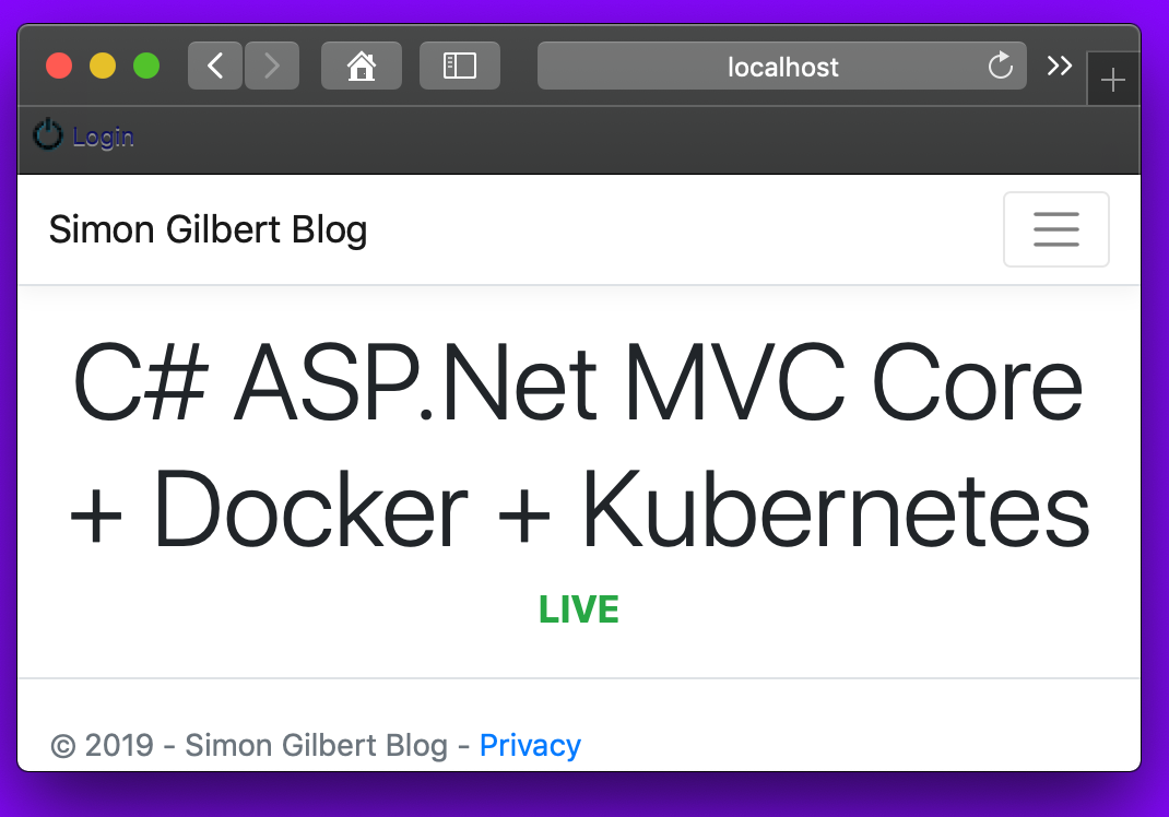 C# ASP.Net MVC Core, Docker, Kubernetes (K8s)