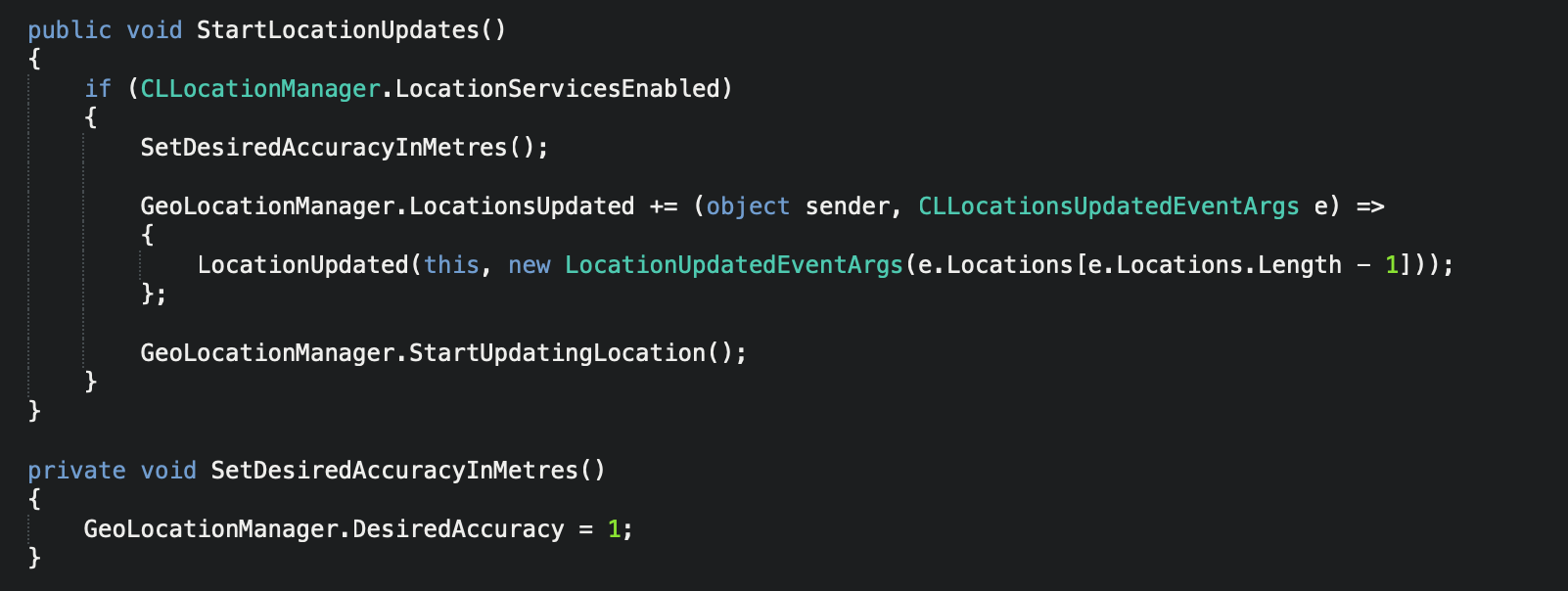 iPhone Geo Location - C# Xamarin iOS