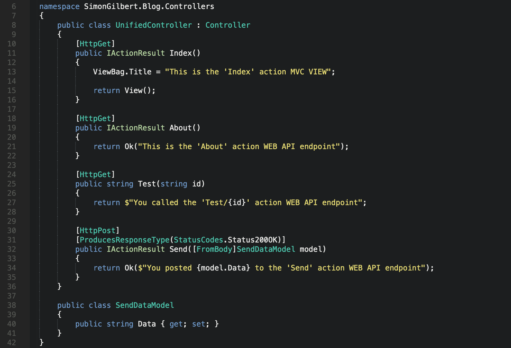 C# ASP.Net Core - Unified MVC & Web Api Controller