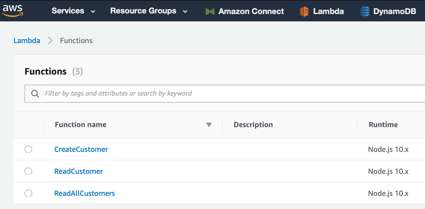 Conversational AI - AWS Connect, Lambda, DynamoDb, S3, Node.js, ReactJS, Axios & Bootstrap 4